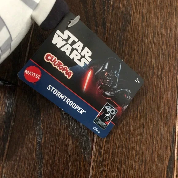 NWT - Star Wars x Cuutopia Mattel 5” Black/White Stormtrooper Soft Plush Toy - Picture 6 of 7